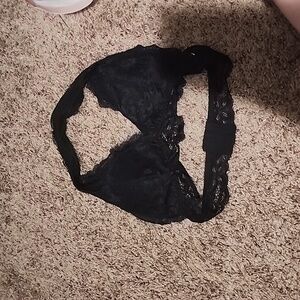 Romwe Women's Lace Black Bralette